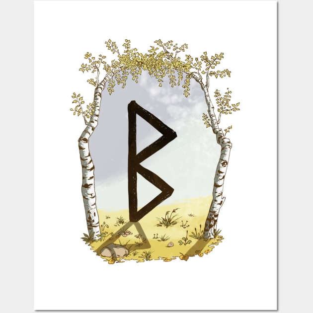 rune berkana - magical symbol Wall Art by Karolina Studena-art